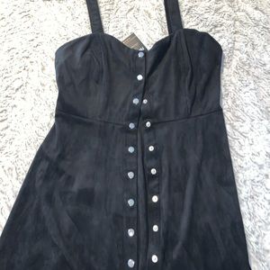 COPY - Forever 21 black velvet button up dress